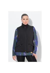 ULLA POPKEN - Damskie Pikowana kamizelka funkcyjna wodoodporna odblaski stójka. Typ kołnierza: kołnierzyk stójkowy. Kolekcja: plus size. Kolor: czarny. Materiał: poliester, materiał. Sport: turystyka piesza