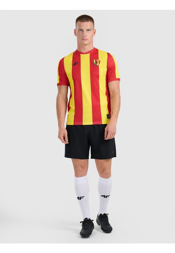 4f - 4F Koszulka klubowa domowa z sezonu 2025/26 męska 4F x Korona Kielce - multikolor S. Okazja: do domu. Kolor: wielokolorowy. Materiał: dzianina, włókno. Długość: długie. Styl: klasyczny, sportowy