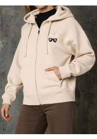 Sinsay - Rozpinana bluza z kapturem - beżowy. Typ kołnierza: kaptur. Kolor: beżowy #1