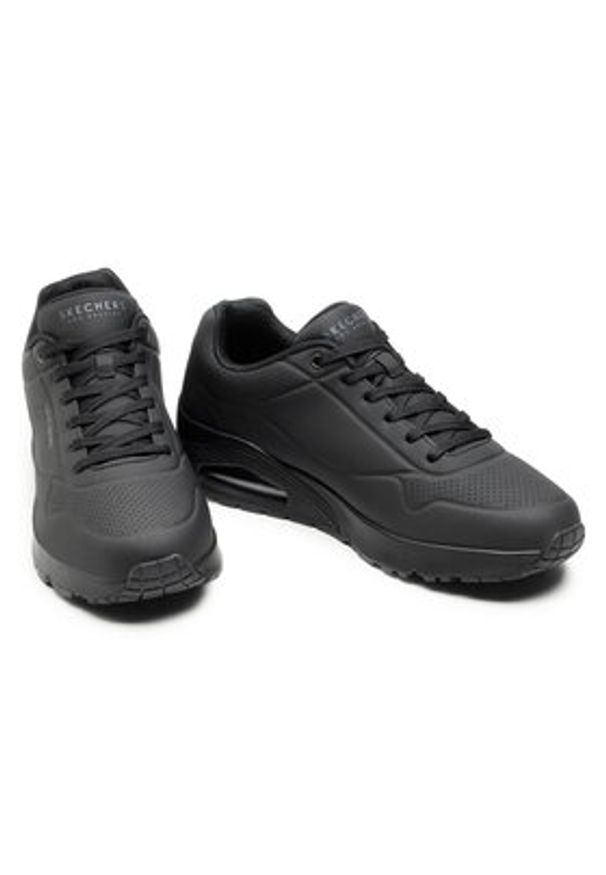 skechers - Skechers Sneakersy Uno-Stand On Air 52458/BBK Czarny. Kolor: czarny. Materiał: skóra