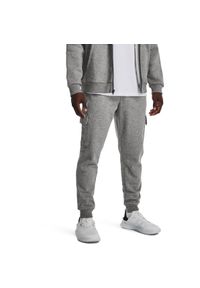 Spodnie Under Armour Rival Fleece Cargo, Mężczyźni. Kolor: szary. Materiał: bawełna, materiał