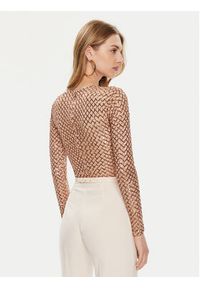 Elisabetta Franchi Body BO-014-42E2-6001 Brązowy Slim Fit. Kolor: brązowy. Materiał: syntetyk