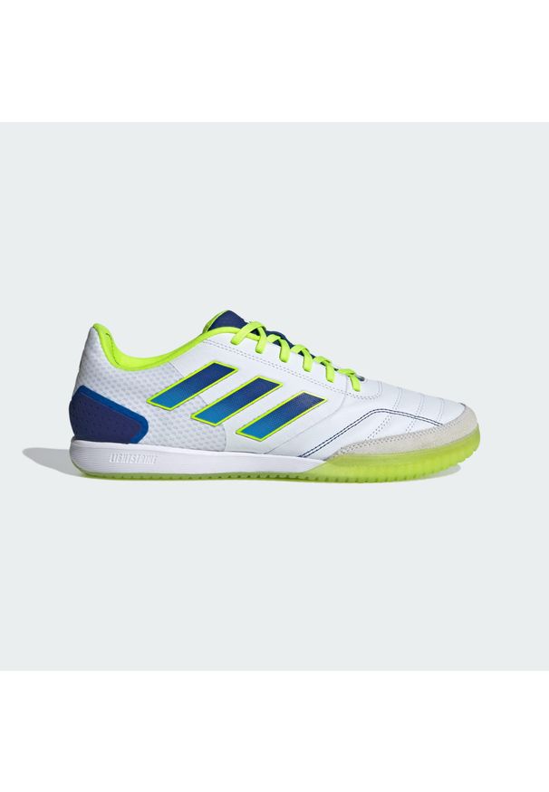 Adidas - Buty piłkarskie Top Sala Competition IN. Kolor: biały, niebieski, żółty, wielokolorowy. Materiał: skóra, materiał. Sport: piłka nożna