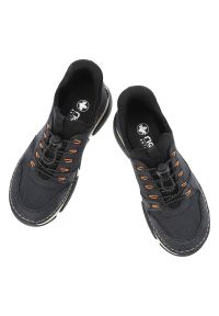 Niebieskie Półbuty Rieker Modne Obuwie Damskie. Okazja: na co dzień. Kolor: niebieski. Materiał: skóra, materiał. Szerokość cholewki: normalna #7