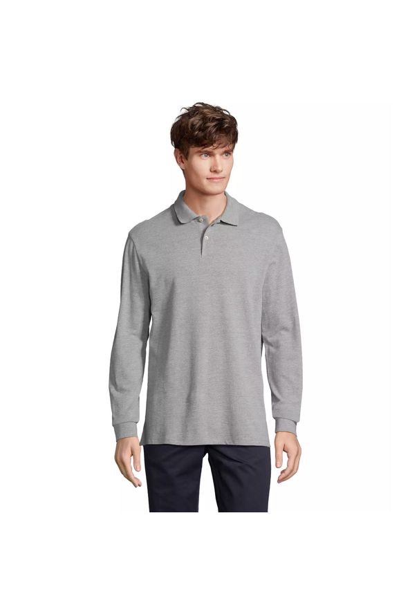 SOL'S - Koszulka polo z długim rękawem Sol's Pacific. Typ kołnierza: polo. Kolor: szary. Długość rękawa: długi rękaw. Długość: długie