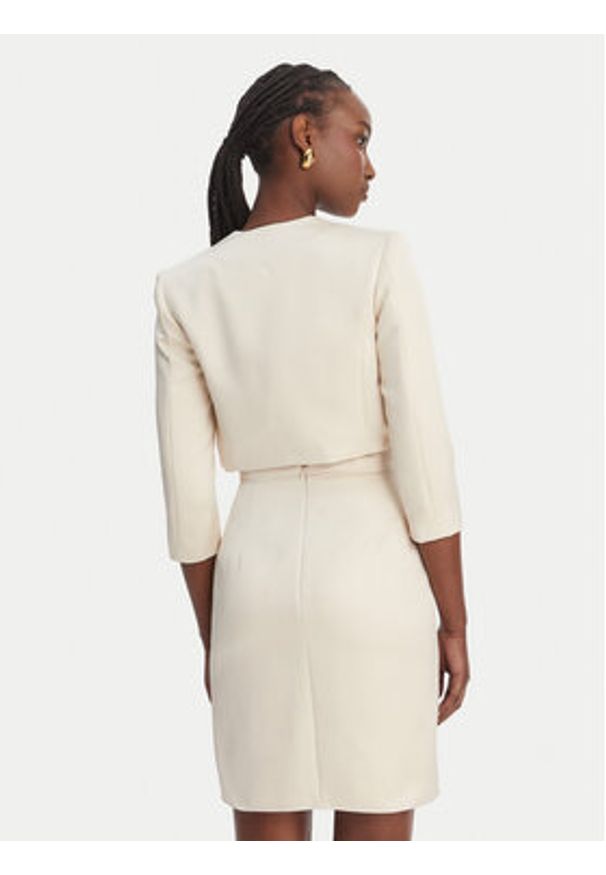 Elisabetta Franchi Sukienka koktajlowa TB-001-61E2-V550 Écru Regular Fit. Kolor: kremowy. Materiał: syntetyk. Styl: wizytowy