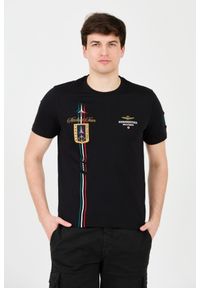 Aeronautica Militare - AERONAUTICA MILITARE Czarny t-shirt Frecce Tricolori Short Sleeve. Kolor: czarny