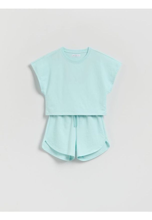 Reserved - Bawełniany komplet - jasnoturkusowy. Kolor: turkusowy. Materiał: bawełna
