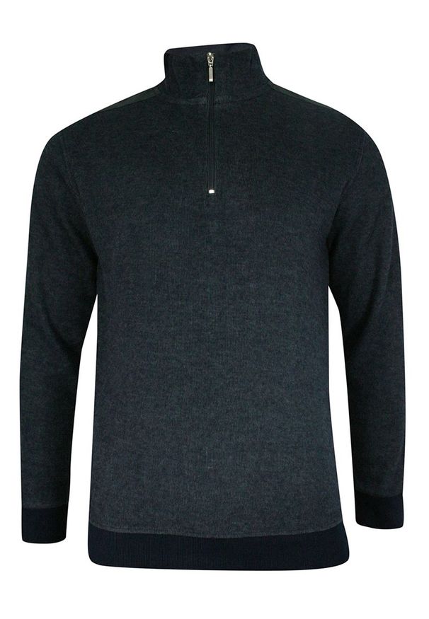 Pako Jeans - Bluza Męska, Popielata, Grafitowa bez Kaptura, z Wysoką Stójką na Zamek, 100% Bawełna -PAKO JEANS. Typ kołnierza: kołnierzyk stójkowy, bez kaptura. Kolor: szary. Materiał: bawełna. Styl: klasyczny
