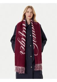 TOMMY HILFIGER - Tommy Hilfiger Szalik Script Logo AW0AW17786 Bordowy. Kolor: czerwony. Materiał: wełna, materiał