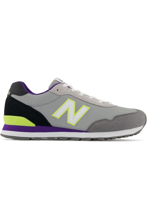 Buty New Balance ML515SL3 – szare. Okazja: na co dzień. Kolor: szary. Materiał: syntetyk, zamsz, skóra, dresówka, materiał. Szerokość cholewki: normalna. Wzór: nadruk