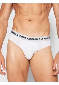 Karl Lagerfeld - KARL LAGERFELD Komplet 3 par slipów Logo 211M2103 Biały. Kolor: biały. Materiał: bawełna