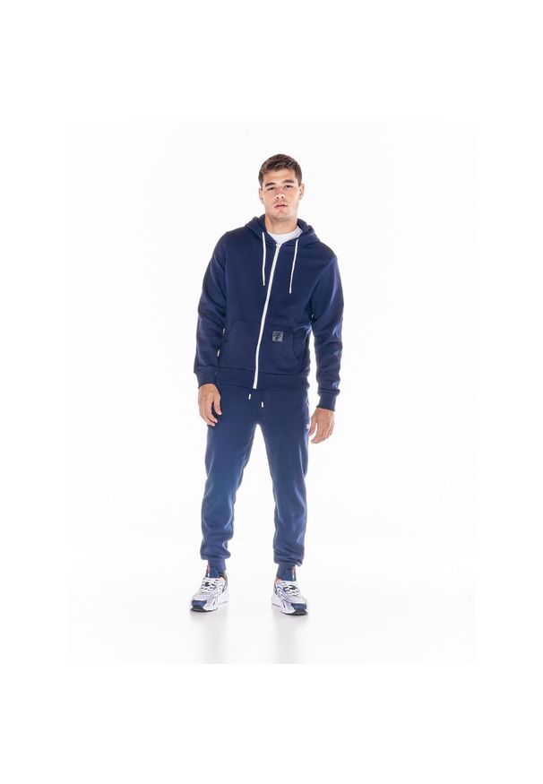 LEONE 1947 APPAREL - Męski dres z kapturem i zamkiem błyskawicznym Welcome Back. Kolor: niebieski. Materiał: dresówka. Sport: fitness