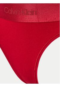 Calvin Klein Underwear Stringi Thong 000QF7997E Bordowy. Kolor: czerwony. Materiał: bawełna