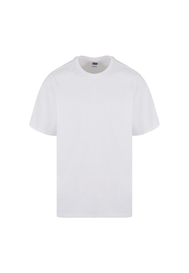 Urban Classics - Męska Koszulka Wavy Logo Heavyweight Oversized T-shirt. Kolor: biały. Sport: turystyka piesza