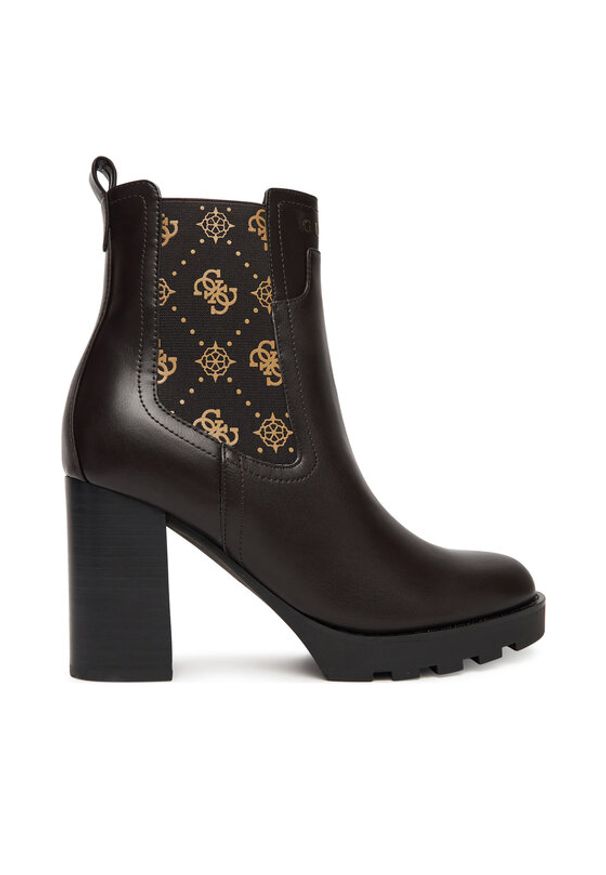 Guess Botki FLFNLL ELE10 Czarny. Kolor: czarny. Materiał: skóra