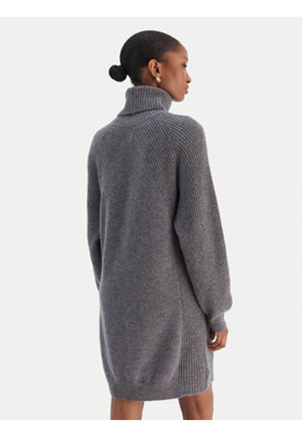 Liu Jo Sukienka dzianinowa MF5063 MS009 Szary Regular Fit. Kolor: szary. Materiał: wełna