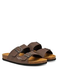 Pepe Jeans Klapki Bio M Double Chicago PMS90110 Brązowy. Kolor: brązowy. Materiał: skóra #6