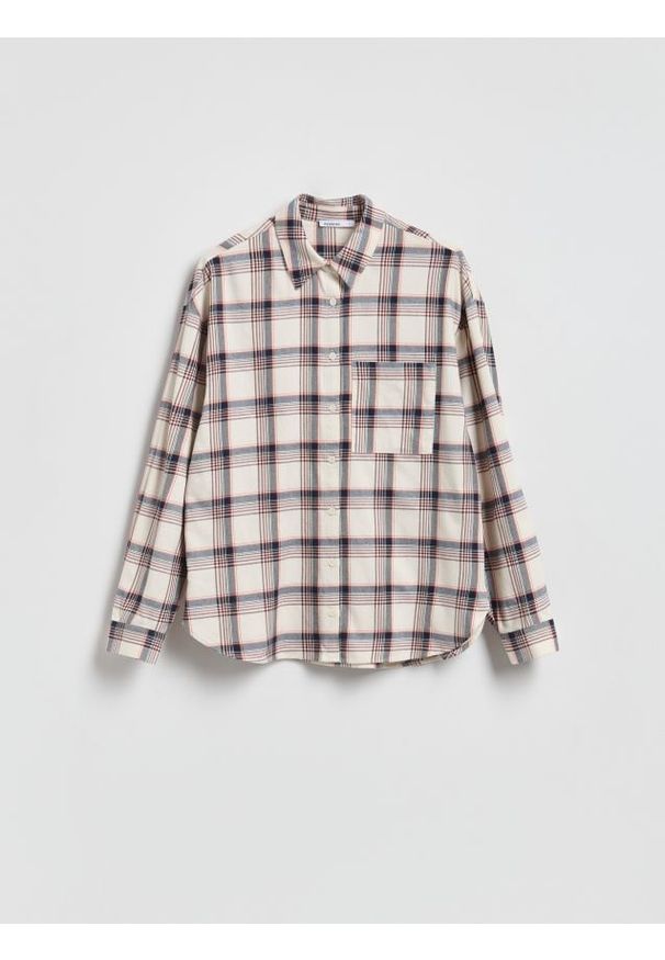 Reserved - Koszula w kratę - złamana biel. Materiał: bawełna, wiskoza, tkanina