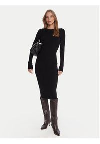 Kontatto Sukienka dzianinowa 3M0829C Czarny Slim Fit. Kolor: czarny. Materiał: syntetyk #5