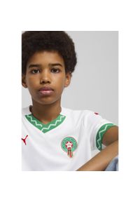 Puma - Młodzieżowa koszulka wyjazdowa Maroko 2025 PUMA White Fast Green Red. Kolor: biały, czerwony, wielokolorowy, zielony