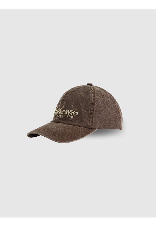 4f - 4F Czapka z daszkiem strapback damska - brązowa XS/S (56cm). Kolor: brązowy. Materiał: bawełna, materiał. Sezon: lato. Styl: casual, sportowy
