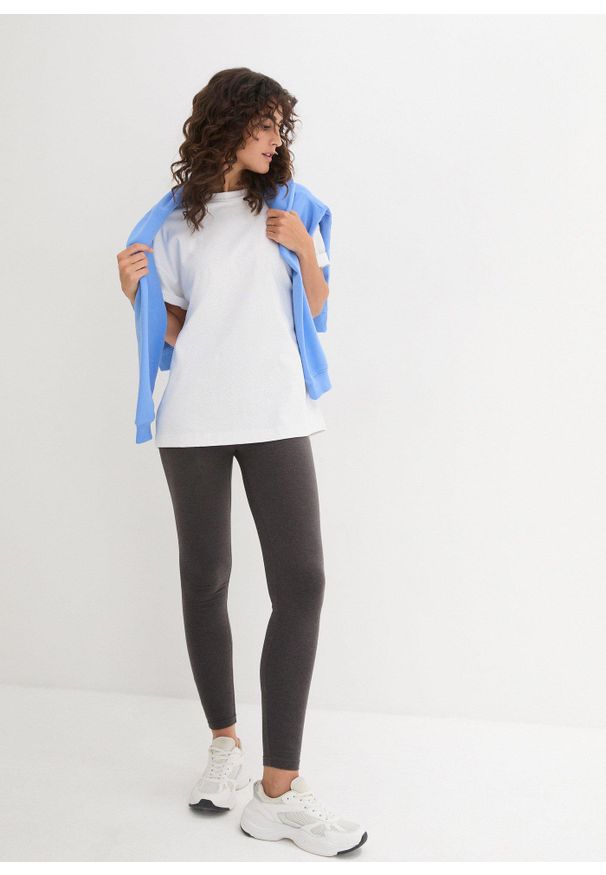 bonprix - Legginsy (2 pary). Kolor: szary. Materiał: bawełna, guma