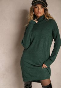 Renee - Zielona Sukienka Milana. Typ kołnierza: golf. Kolor: zielony. Materiał: dzianina. Długość rękawa: długi rękaw #4