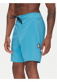 Volcom Szorty kąpielowe Lido Solid A0812416 Niebieski Regular Fit. Kolor: niebieski. Materiał: syntetyk