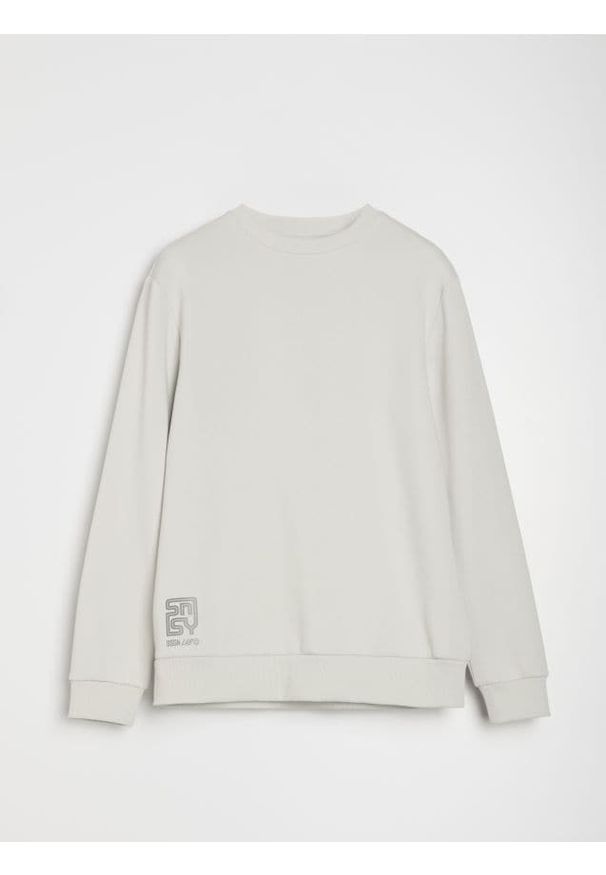 Sinsay - Bluza crewneck z napisem - kremowy. Kolor: kremowy. Wzór: napisy