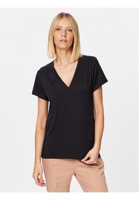 Sisley T-Shirt 3096L400B Czarny Regular Fit. Kolor: czarny. Materiał: bawełna