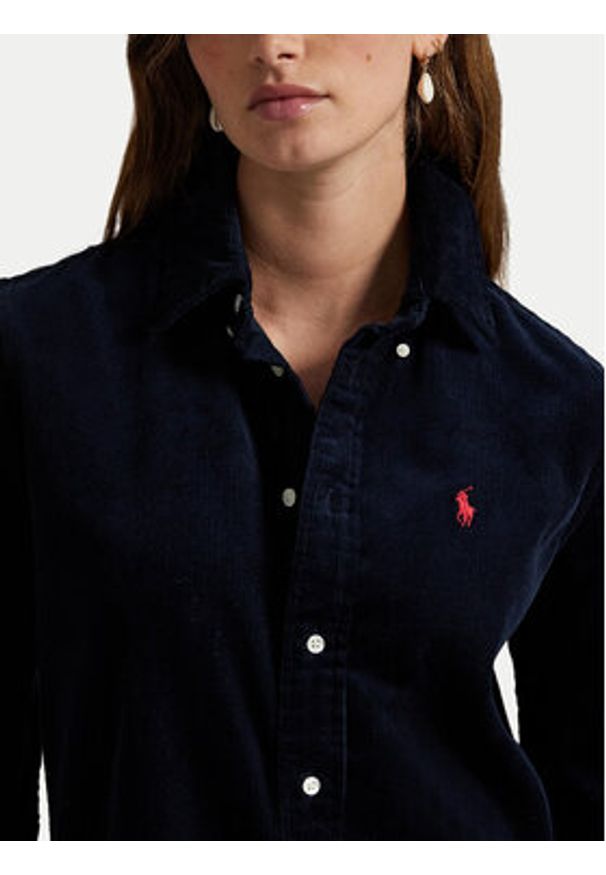 Polo Ralph Lauren Koszula 211971526003 Granatowy Slim Fit. Typ kołnierza: polo. Kolor: niebieski. Materiał: bawełna