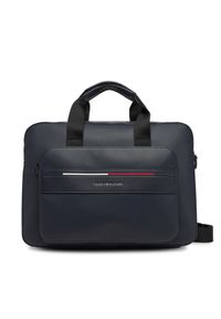 TOMMY HILFIGER - Tommy Hilfiger Torba na laptopa Th Foundation Computer Bag AM0AM13198 Granatowy. Kolor: niebieski. Materiał: skóra #1