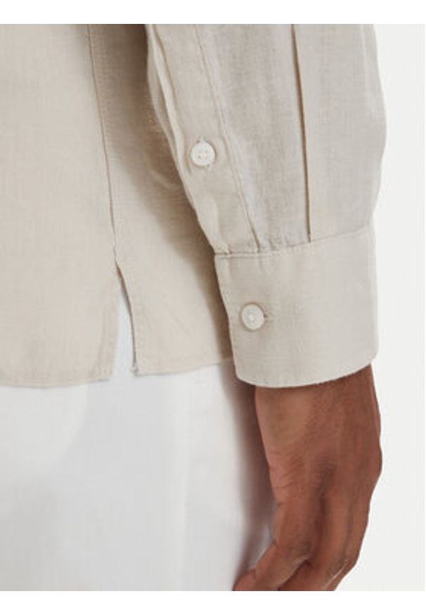 Calvin Klein Koszula LV04LE125G Beżowy jasny Regular Fit. Kolor: beżowy. Materiał: lyocell