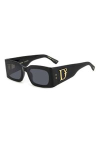 Dsquared - Okulary przeciwsłoneczne DSQUARED2 D2 0109/S 807 dla kobiet, rozmiar 52 mm. Kształt: prostokątne. Kolor: czarny, szary, wielokolorowy. Sport: turystyka piesza #1