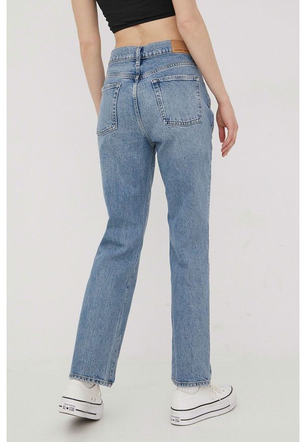 Superdry jeansy damskie high waist. Stan: podwyższony. Kolor: niebieski