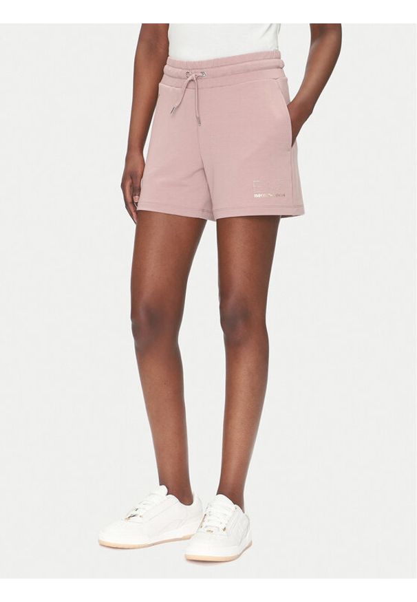 EA7 Emporio Armani Szorty sportowe 7W000269 AF12482 U4079 Różowy Regular Fit. Kolor: różowy. Materiał: syntetyk