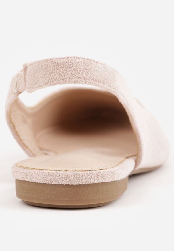 Born2be - Różowe Pudrowe Sandały Slingback z Noskiem w Szpic Arrilla. Okazja: na co dzień, do pracy. Kolor: różowy. Styl: elegancki, casual, klasyczny