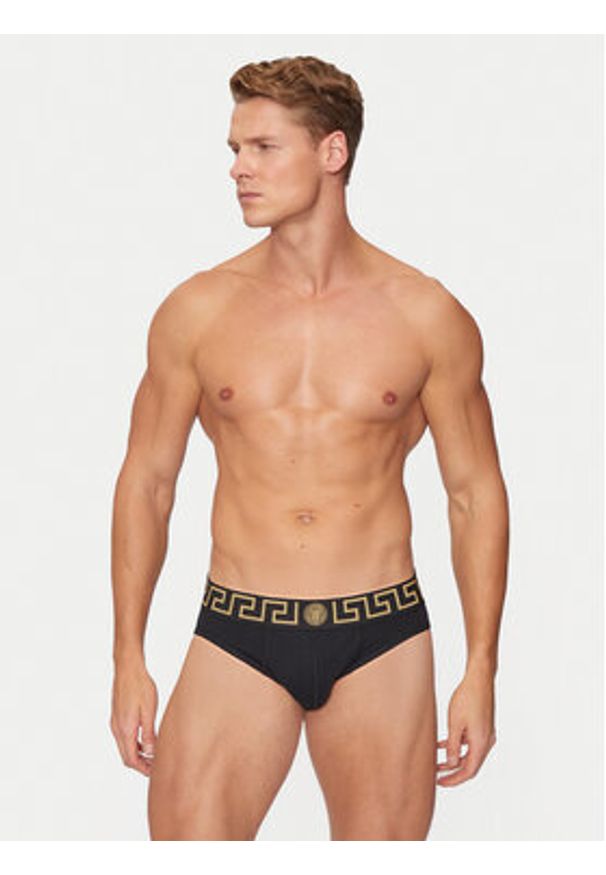 VERSACE - Versace Komplet 2 par slipów AU10180 1A10011 Czarny. Kolor: czarny. Materiał: bawełna