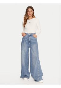 Guess Jeans Bluzka W5BP01 KA0H1 Beżowy Slim Fit. Kolor: beżowy. Materiał: bawełna #5