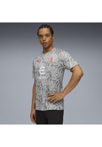 Puma - Męska koszulka przedmeczowa AC Milan PUMA Smokey Gray White. Kolor: szary, biały, wielokolorowy. Sport: piłka nożna