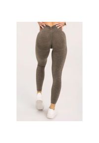 GYM GLAMOUR - Legginsy fitness damskie Gym Glamour seamless deep push up. Kolor: szary. Sport: fitness