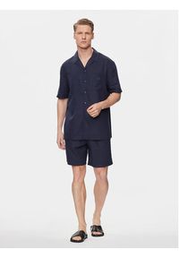 Emporio Armani Underwear Koszula 211880 4R467 06935 Granatowy Regular Fit. Kolor: niebieski. Materiał: wiskoza #3