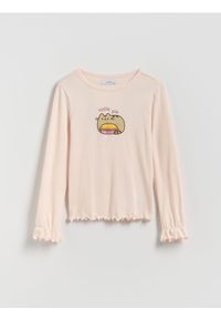 Reserved - Koszulka z aplikacją Pusheen - pastelowy róż. Kolor: różowy. Materiał: bawełna, dzianina. Wzór: aplikacja #1