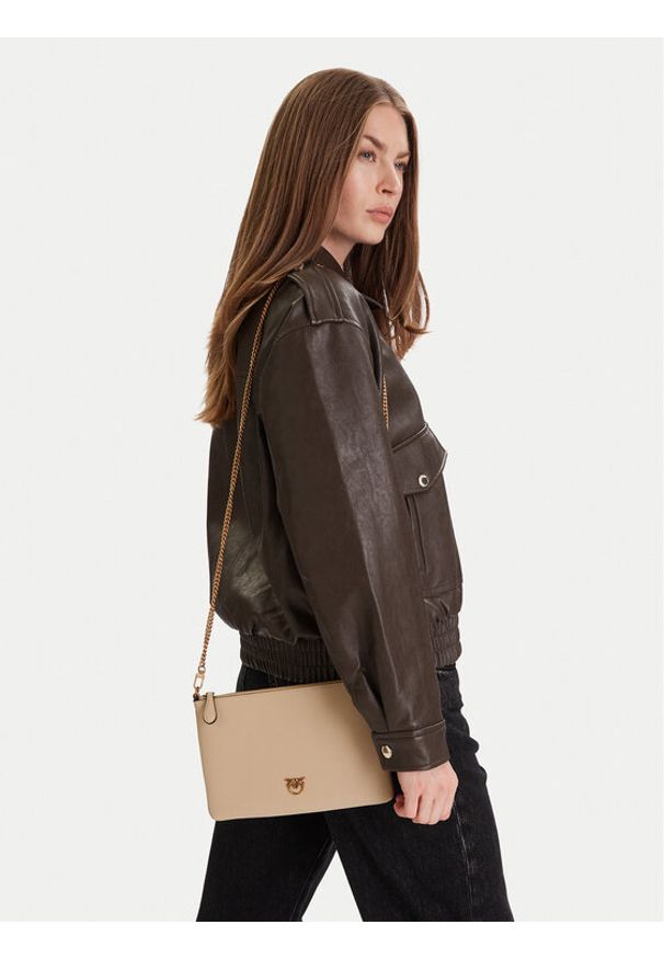 Pinko - PINKO Torebka Flat Classic AI 25-26 PCPL 100455 A0F1 Beżowy. Kolor: beżowy. Materiał: skórzane