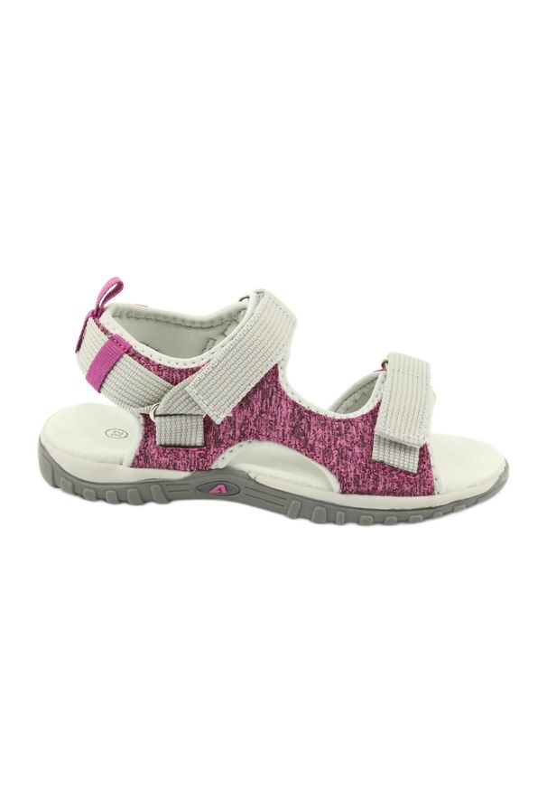 Sandałki z wkładką skórzaną American Club RL25/20 różowe szare. Kolor: wielokolorowy, różowy, szary. Materiał: skóra. Styl: sportowy