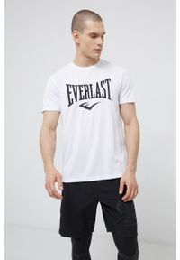 EVERLAST - Everlast T-shirt kolor biały z nadrukiem. Okazja: na co dzień. Kolor: biały. Materiał: dzianina. Wzór: nadruk. Styl: casual