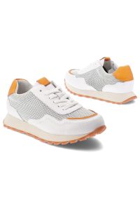Białe Sneakersy Cambell Sportowe Obuwie Damskie. Okazja: na co dzień, na spacer. Kolor: biały. Materiał: materiał. Sport: turystyka piesza, bieganie #4