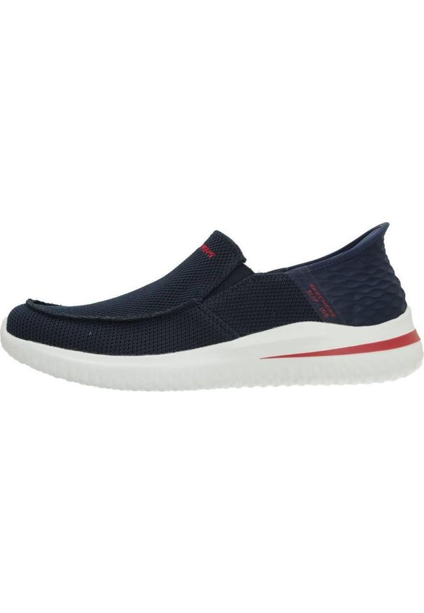 skechers - Buty Mężczyzna Skechers Cabrino granatowy. Kolor: niebieski. Materiał: tkanina