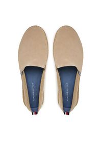 TOMMY HILFIGER - Tommy Hilfiger Espadryle Hilfiger Flex Mix Espadrille FM0FM05497 Beżowy. Kolor: beżowy. Materiał: zamsz, skóra #5